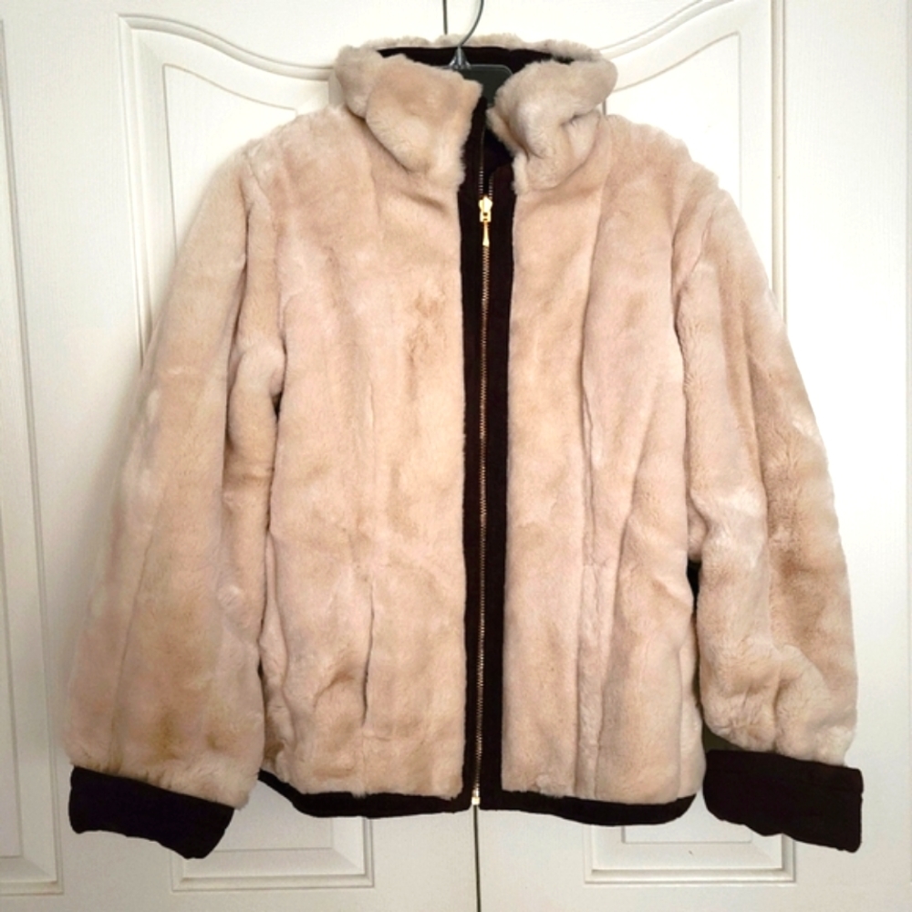 Leather Suede/faux fur coat